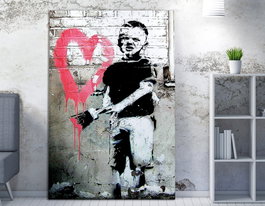 Wallity WY37 Banksy Lienzo Decorativo 50 x 70 cm
